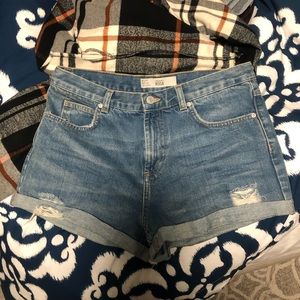 Top shop high waisted jean shorts